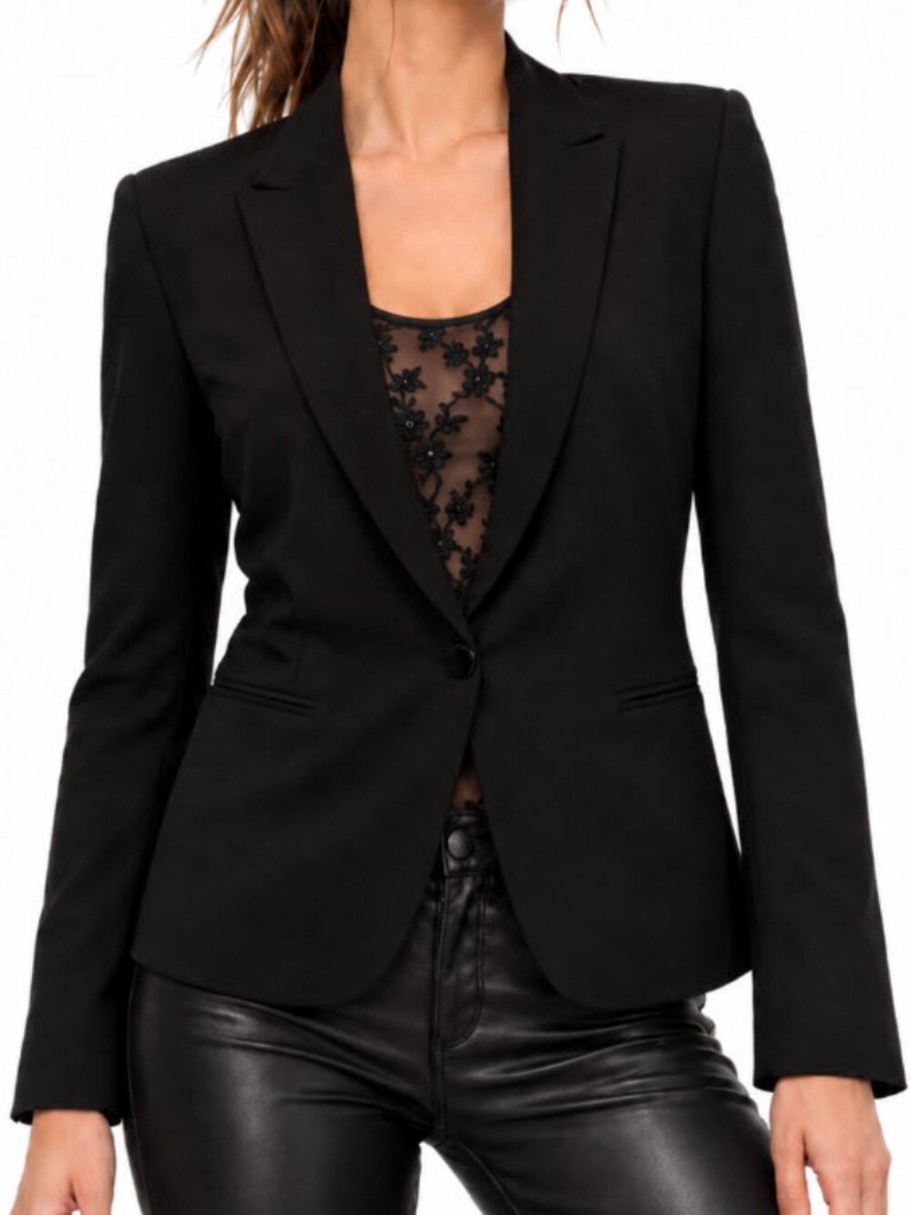 Zadig & Voltaire Vedy Spi Deluxe Black Tailored Blazer EU 38 US 6/M